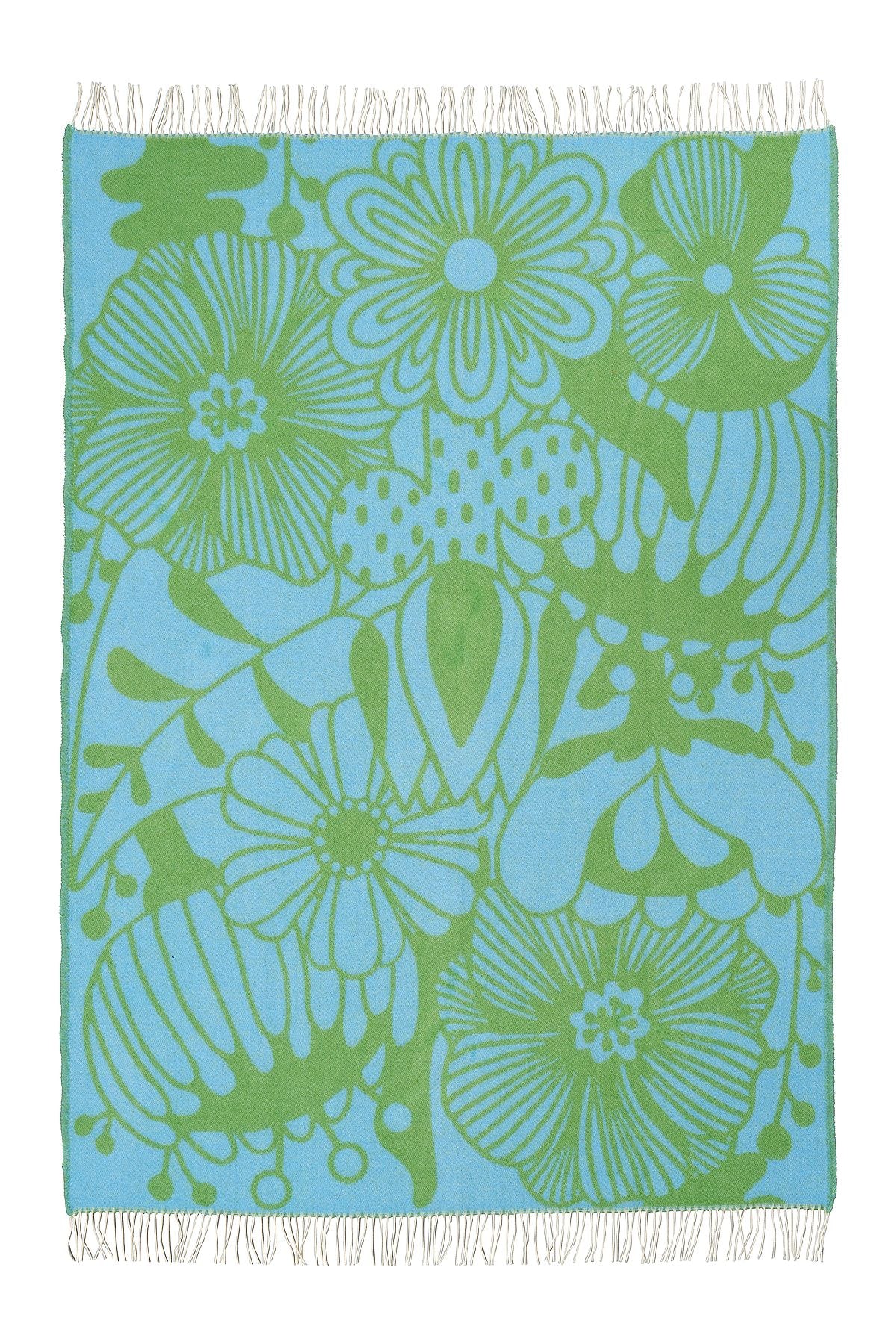 Plaid in lana BLOMRANKA Green 130x200cm
