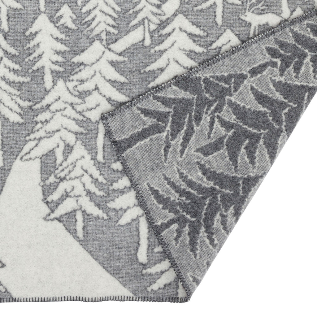 Plaid in lana HOUSE IN THE FOREST Grey 130x180cm