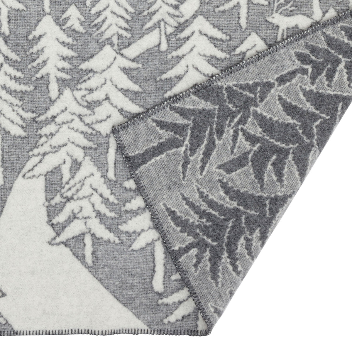 Plaid in lana HOUSE IN THE FOREST Grey 130x180cm