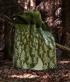 Plaid in lana HOUSE IN THE FOREST Green 130x180cm