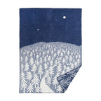 Plaid in lana HOUSE IN THE FOREST Blue 130x180cm
