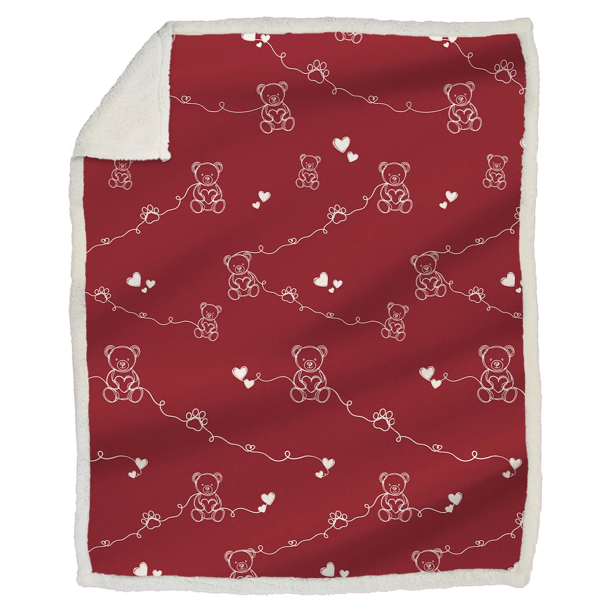 Plaid agnellato • DREAMING BEAR Bordeaux