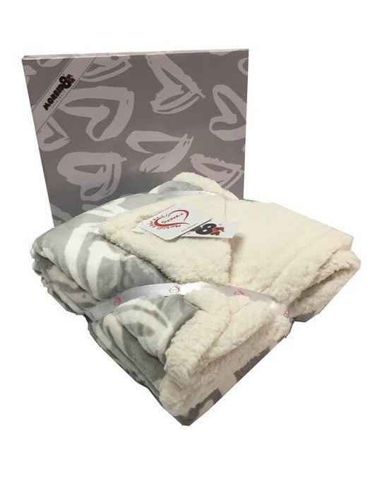 Plaid agnellato • HEARTS Grigio
