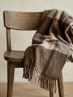 Plaid in lana • LAVAREDO Marrone Frangiato 130x170cm