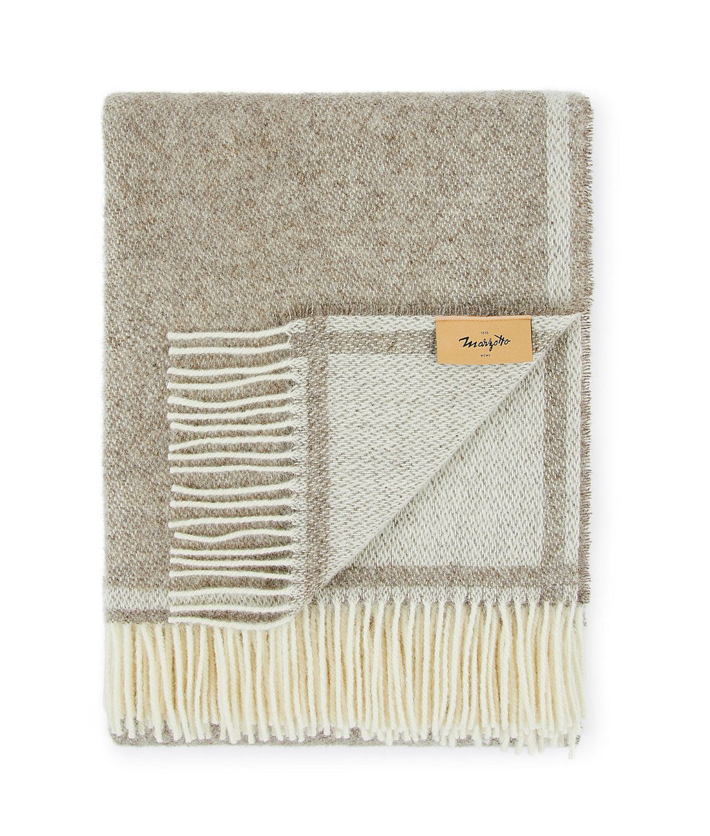 Plaid in lana • SOLID Beige