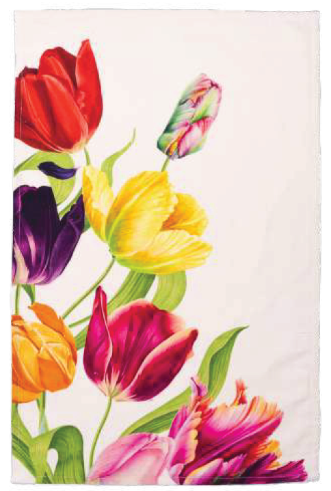Canovaccio in Puro Lino 100% – TULIPANI MIX GIALLO