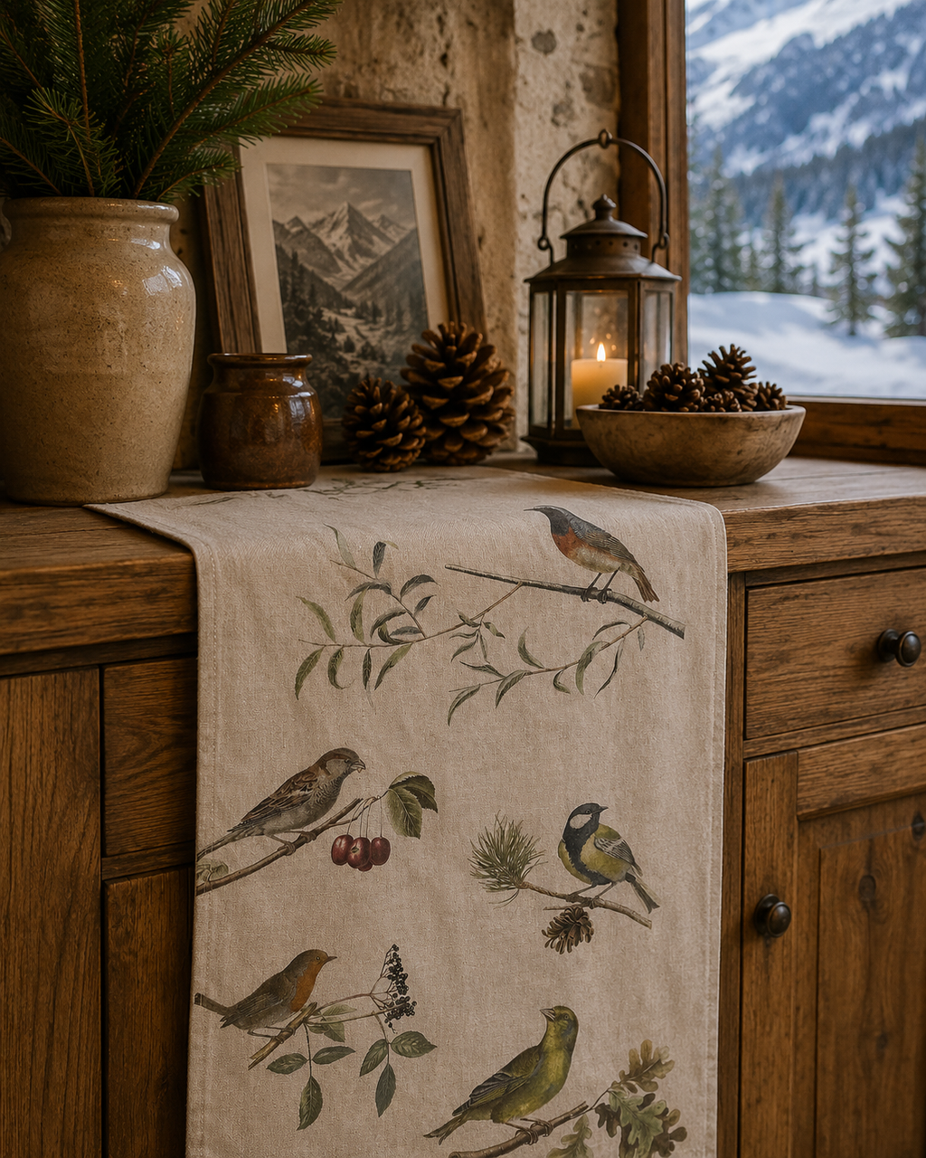 Canovaccio in Puro Lino 100% – UCCELLI