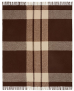 Plaid in lana • LAVAREDO Marrone Frangiato 130x170cm
